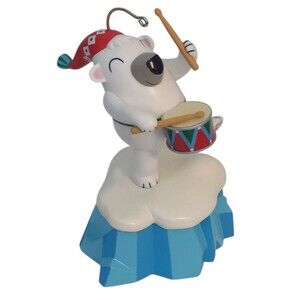 Hallmark Little Drummer Bear Keepsake Magic Sound Christmas Ornament Polar Music